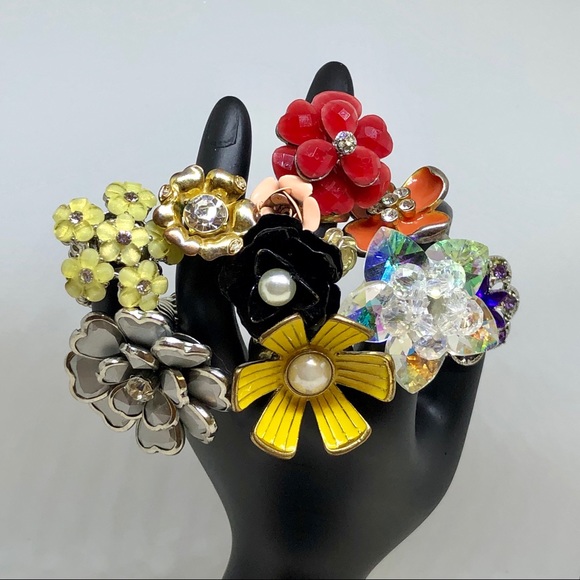 Jewelry - Vintage Flower Eleven Rings Bundle Lot